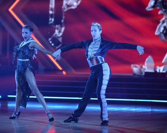Johnny Weir unveiled "Johnny Gaga" dancing with Britt Stewart to Lady Gaga.
