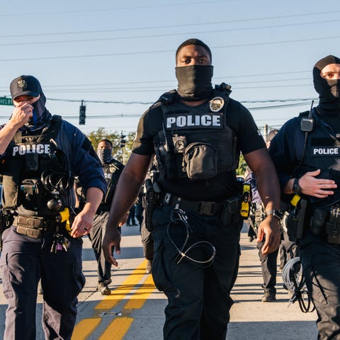 Officers on Sept. 18, 2020, in Louisville, Kentuck
