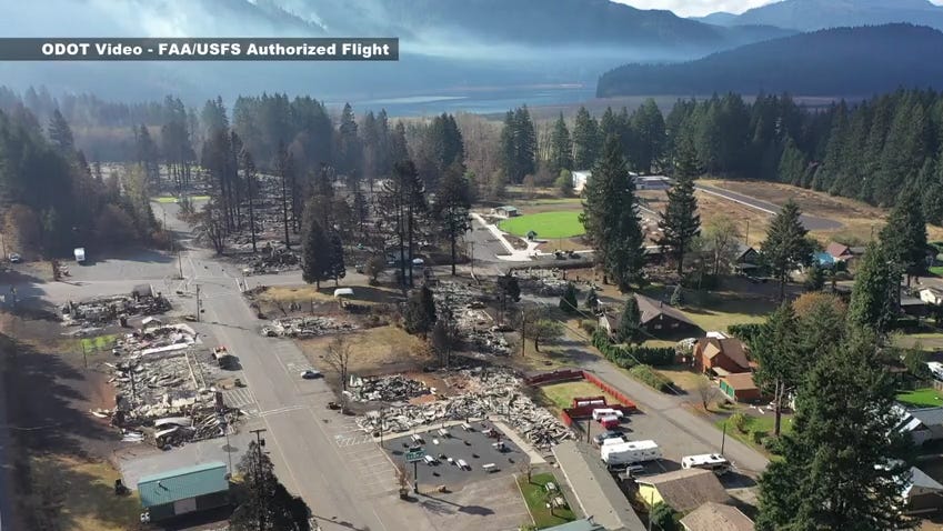 Video Aerial Footage Of Detroit Oregon Following Wildfires
