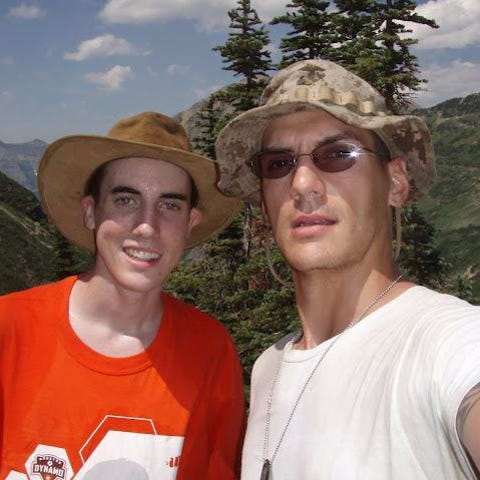 Jacob, left, and Austin Tice, at Glacier National 