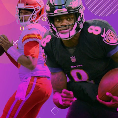 Chiefs QB Patrick Mahomes and Ravens QB Lamar Jack