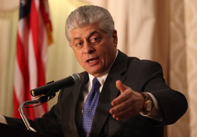 Judge Andrew Napolitano, who is also the senior judicial analyst on Fox News channel, speaks during a meeting of the 200 Club of Sussex County at the Lake Mohawk Country Club in Sparta Tuesday, December 4, 2012.