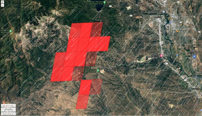 Satellite sensors show where Zogg Fire is burning in real time, via Advanced Baseline Image Geostationary Operational Environmental Satellite Server. This image was captured at 1:51 a.m., Monday, Sept. 28, 2020.