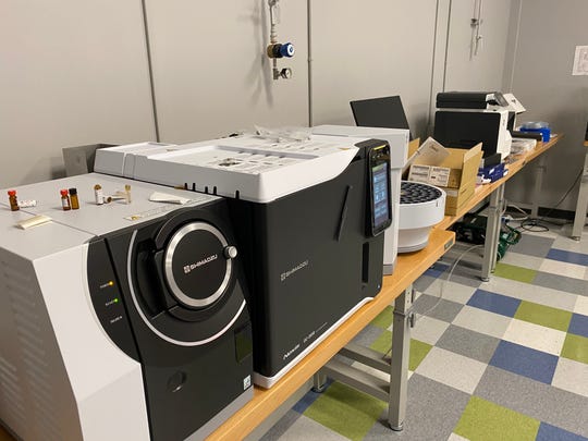 MoCann Testing lab equipment is shown in Sept. 2020 at the first cannabis testing facility to gain approval to operate in Missouri. Marijuana testing labs check for contaminants like mercury and mold.