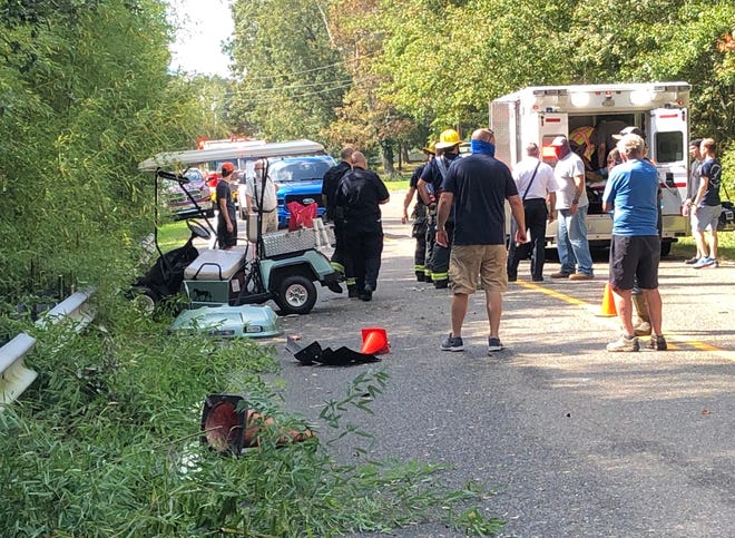 Vineland Police investigate a crash along Arbor Avenue in Vineland. Sept. 28, 2020.