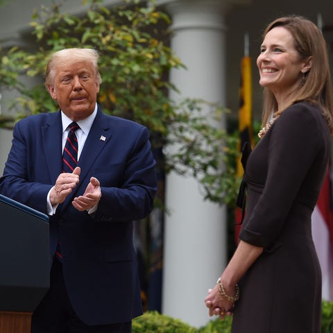 President Donald Trump announces Judge Amy Coney B