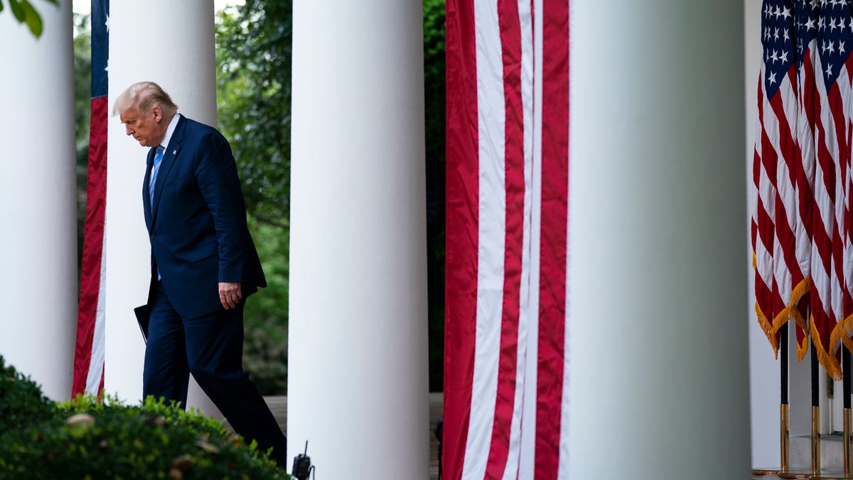 President Donald Trump arrives to speak about coronavirus testing strategy, in the Rose Garden of the White House, Monday, Sept. 28, 2020, in Washington. (AP Photo/Evan Vucci)