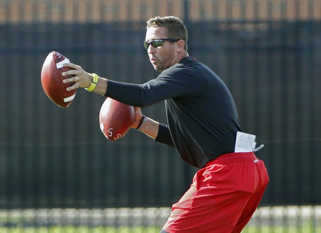 Ohio State wide receivers coach Brian Hartline said he's eager for the Buckeyes to begin contact practices on Wednesday.