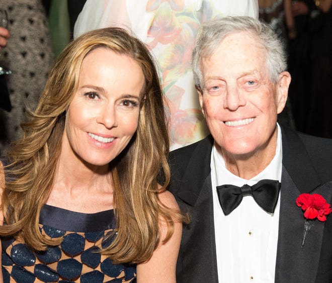 Julia Koch and her late husband, industrialist David Koch.