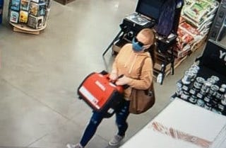 Surveillance video caught Courtney Brown, 34, from Sioux Falls, stealing a generator from a Harrisburg business Sunday afternoon.
