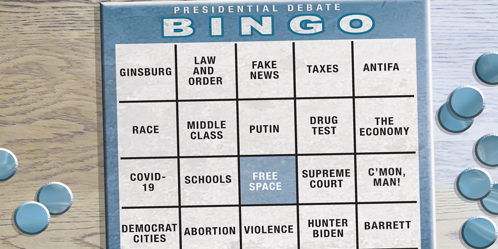 Presidential Debate Bingo Card Play Along During The Faceoff Between Trump And Biden Flipboard