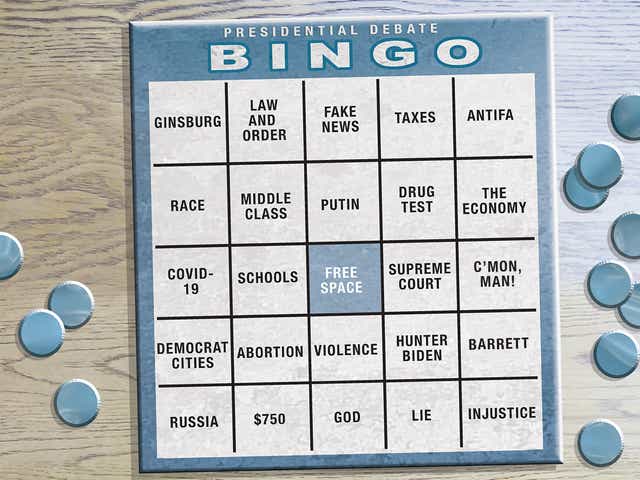 Presidential Debate Bingo Card Play Along With Trump Vs Biden