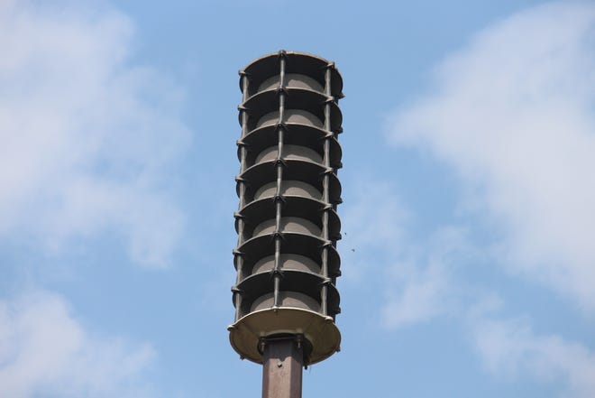 An outdoor warning siren in Adel. Severe Weather Awareness Week in Iowa is set for March 21-25, 2022.