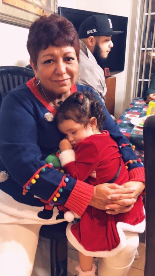 Patricia Villaseca, with her granddaugher Gadi Camacho, at Christmas in 2019, before she contracted COVID-19.