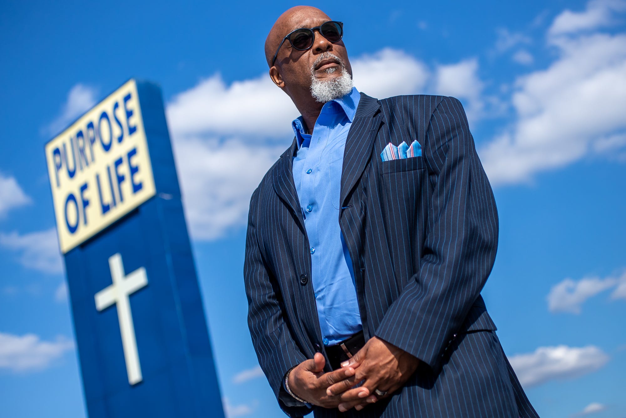 Rev. David Greene Sr., senior pastor at Purpose of Life Ministries and president of Concerned Clergy of Indianapolis, poses for a portrait outside of his church in Indianapolis on Friday, Sept. 25, 2020. Concerned Clergy of Indianapolis is an advocacy organization that began in the 1960s as part of the civil rights movement.