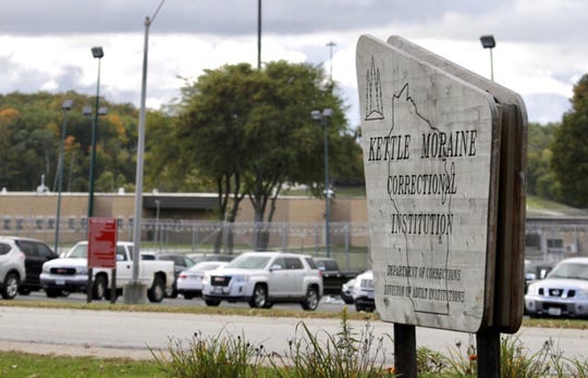 The entrance to the Kettle Moraine Correctional Institution as seen, Thursday, October 1, 2020, near Glenbeulah, Wis.