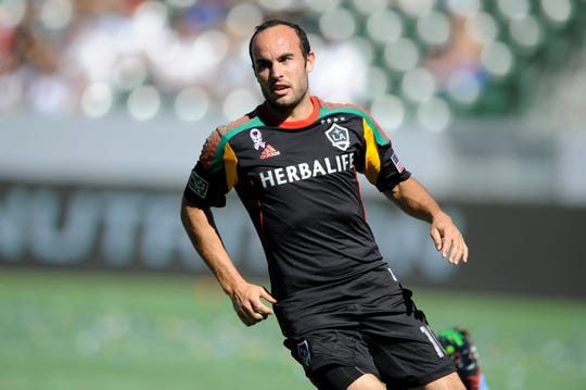 Landon Donovan, shown here playing with the LA Galaxy, coaches the San Diego Loyal. His team forfeited a USL match Wednesday night after a homophobic slur was allegedly directed at a player.
