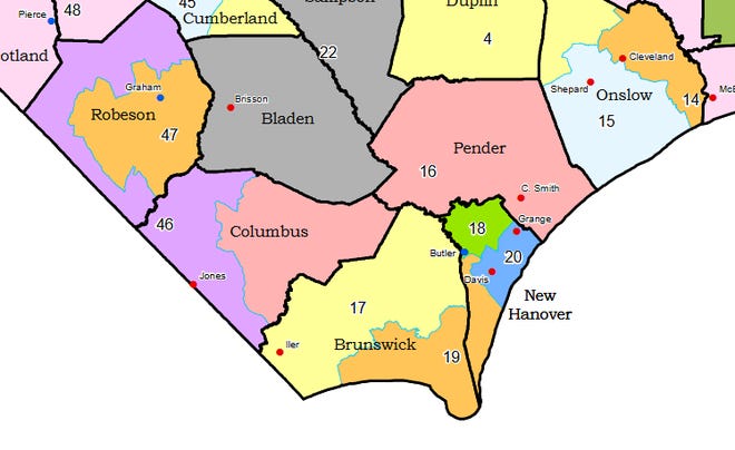 N.C. House Districts have changed in Southeastern North Carolina for the 2020 election. [NC GENERAL ASSEMBLY]