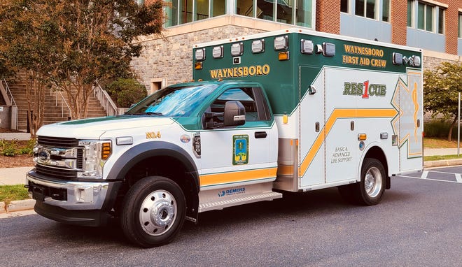 Waynesboro First Aid Crew's new green ambulance.