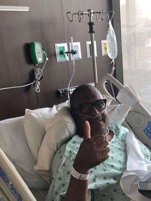 Mathew Knowles in a Houston, Texas, hospital in August 2019.