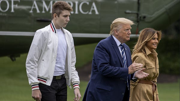 Barron Trump, US President Donald Trump and First 