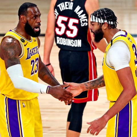 LeBron James and Anthony Davis combined for 59 poi