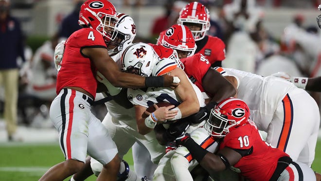No 4 Uga Bulldogs Vs No 7 Auburn Football Video Highlights Score