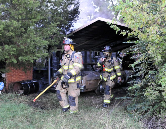 Wichita Falls firefighters worked to control a house fire Monday morning on Barwise Street.