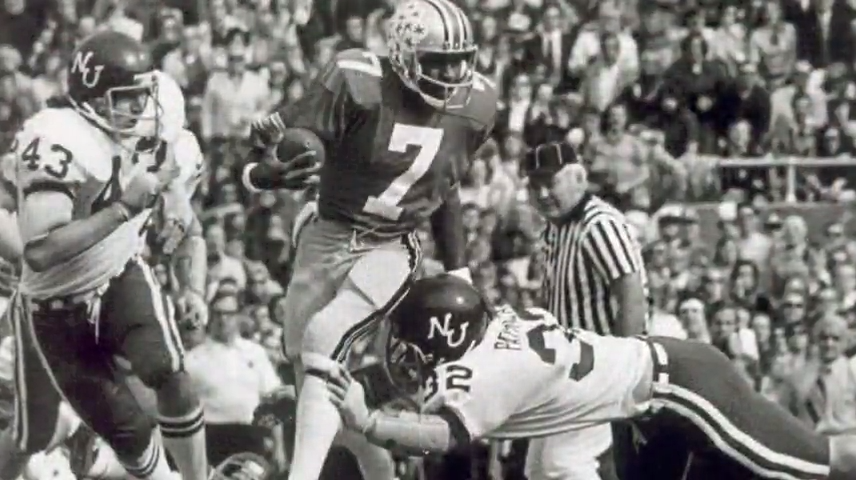 Cornelius Green, center, was the first Black quarterback to start at Ohio State.