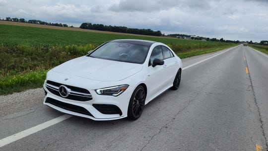 The 302-horse 2020 Mercedes-AMG CLA 63 enjoys the long, flat country roads of middle Ohio.