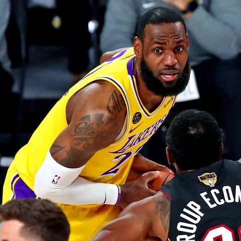 LeBron James scored 20 of his game-high 28 points 