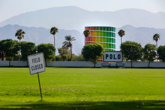 Hotel bookings dropped significantly due to the cancellation of festivals amid the coronavirus pandemic. The popular Coachella Valley Music and Arts Festival is held at the Empire Polo Club as seen here on October 7, 2020. 