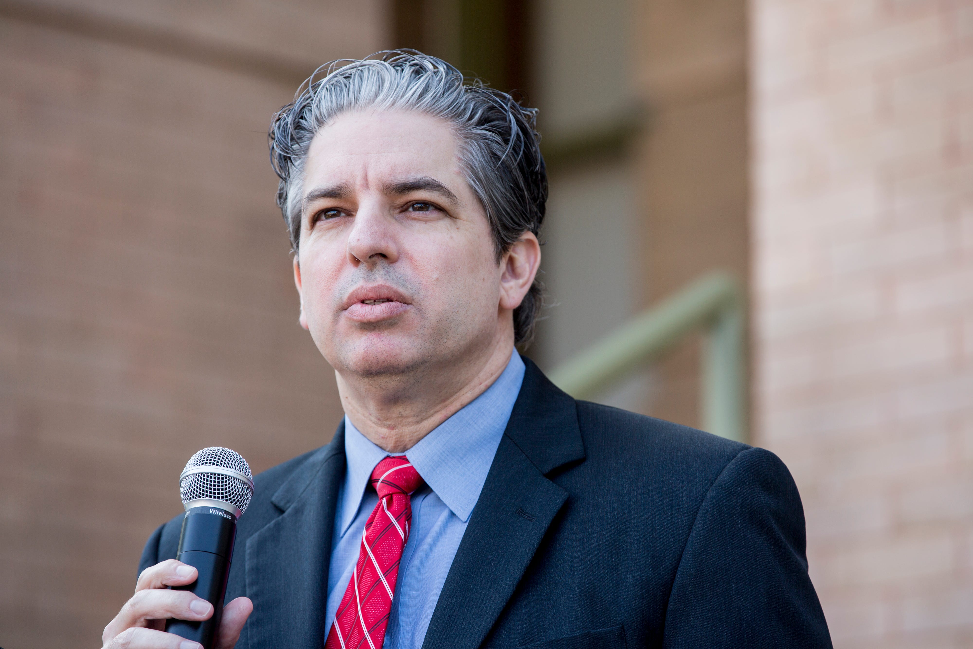 Williamson County District Attorney Shawn Dick speaks to the indictment of Williamson County Sheriff Robert Chody at a press conference in Georgetown on Monday, Sept. 28, 2020. A Williamson County grand jury has indicted Chody on an evidence tampering charge in the destruction of reality TV footage showing the death of 40-year-old Javier Ambler.