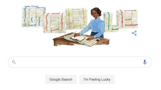 The Google Doodle honoring Mary Ann Shadd Cary.
