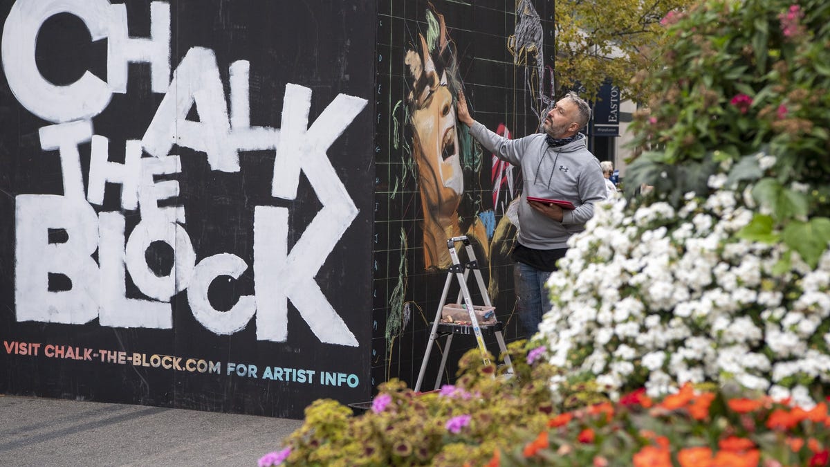 Chalk the Block transforms Easton