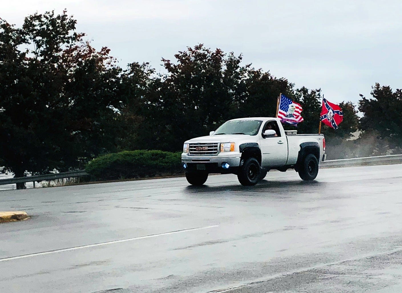 Flagwaving Trump truck caravan roves area Saturday