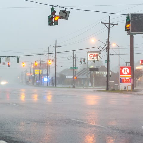 Strong winds and rain in Lafayette, Louisiana, as 