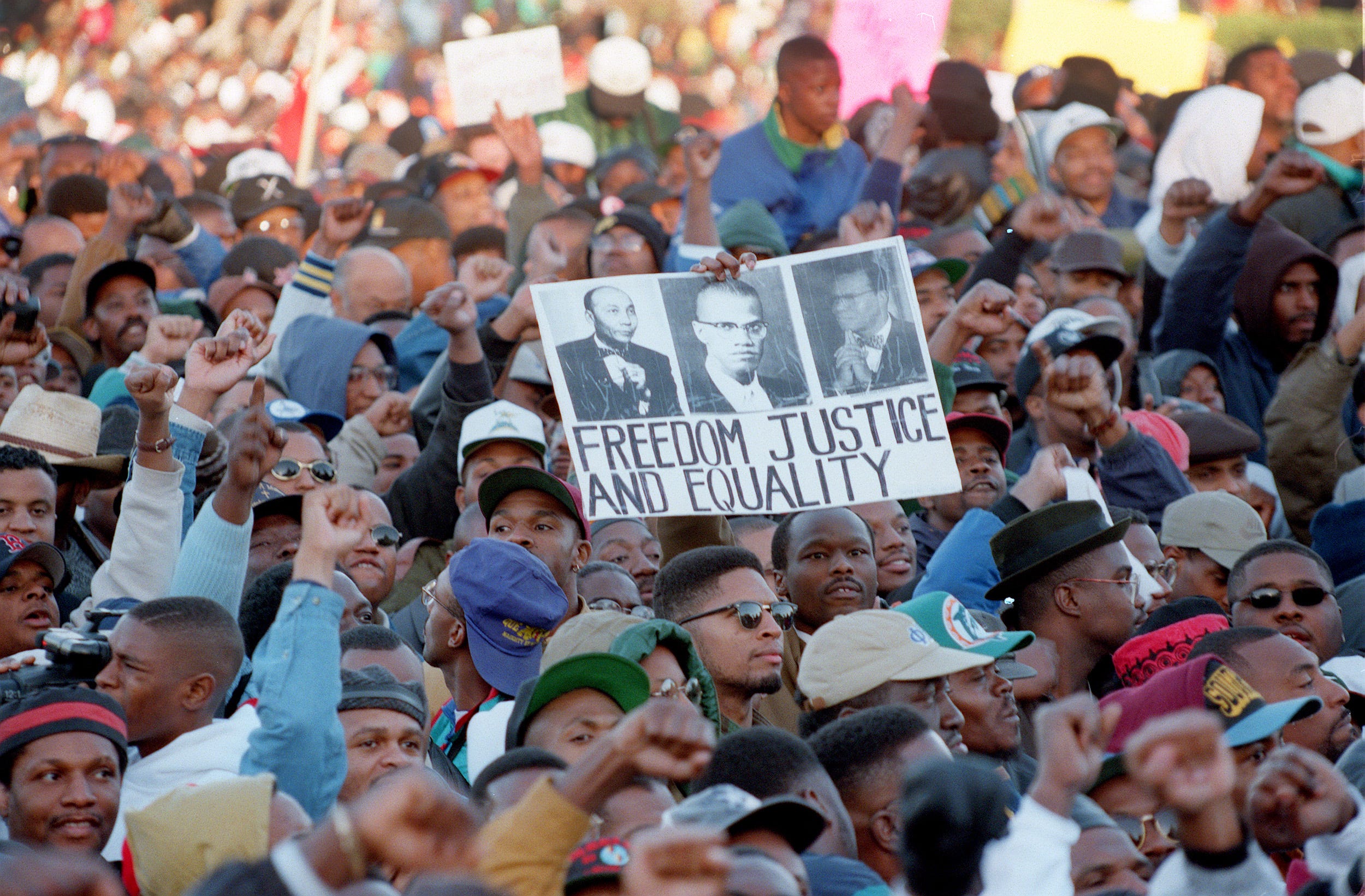 Thousands of people gather on the Mall in front of the US Capitol during the 