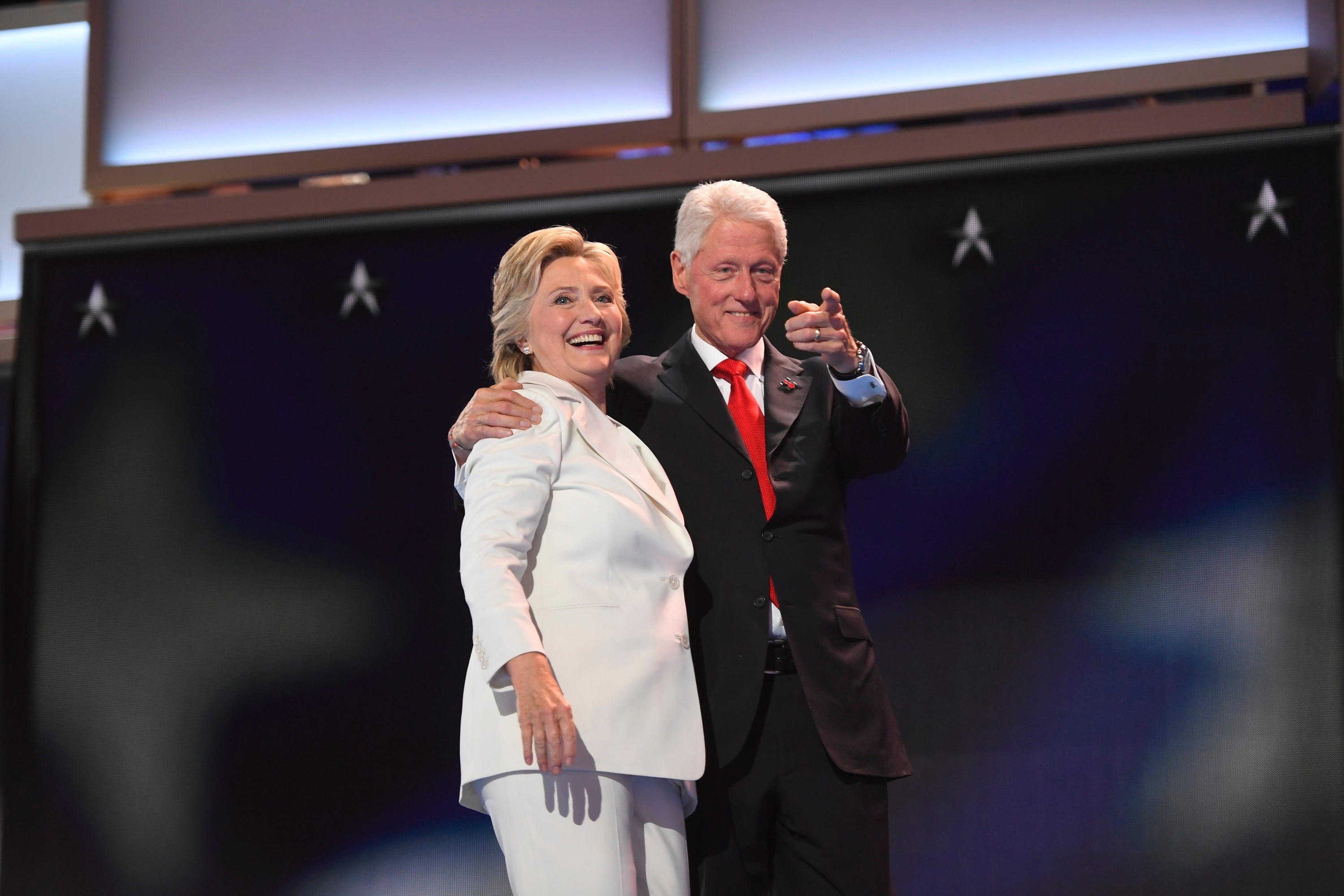 Bill and Hillary Clinton celebrate their 45th wedding anniversary