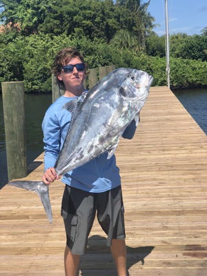 Fishing off Singer Island in 70 feet of water, Zachary Gherardi caught this African pompano using a sardine.
