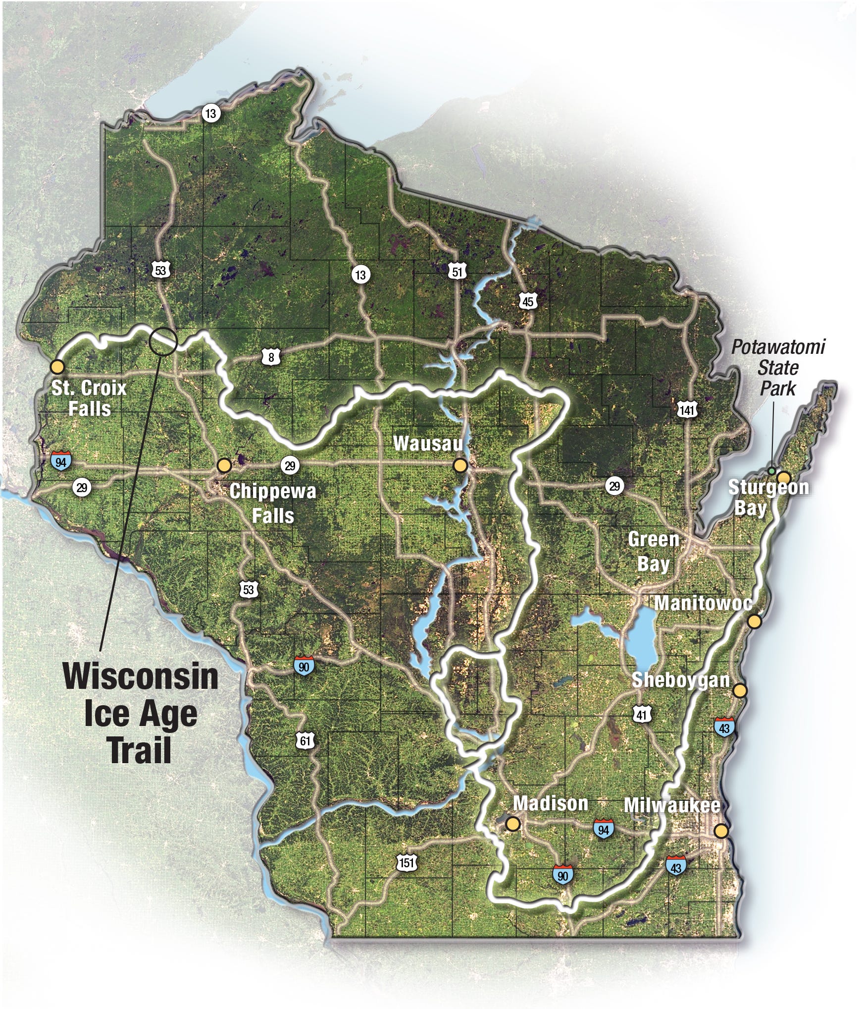 NATIONAL SCENIC TRAIL ICE AGE TREE WISCONSIN NATURAL CURVE w/NAILS SIGN 