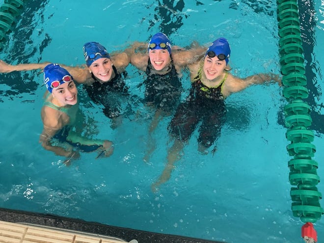South Lyon's Meghan Bandy, Melanie Hesterman, Emma Cusumano and Sierra Newton earned the state cut in the 200 free relay.