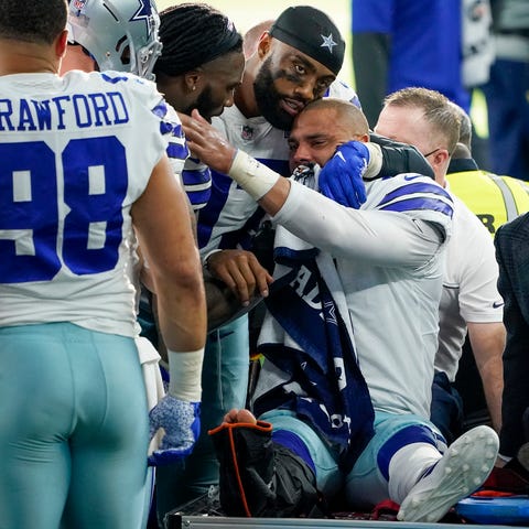 Dallas Cowboys quarterback Dak Prescott is console