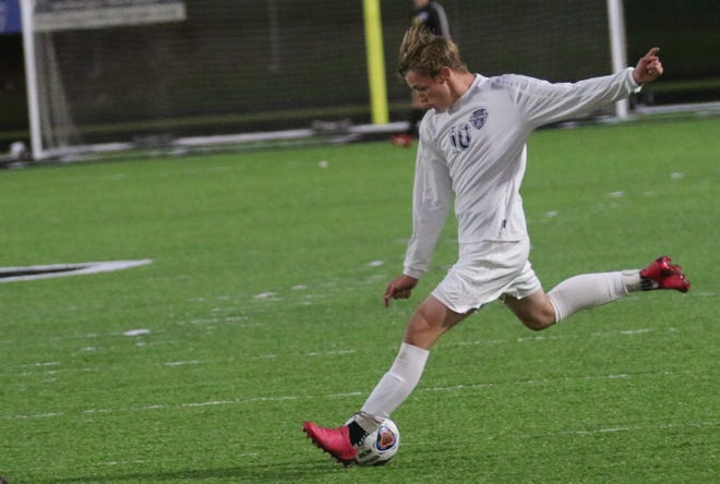 Lexington's Trevor Fehr led the Minutemen to a 13-0 win over Clyde with a hat trick during the Division II sectional semifinal on Monday night.