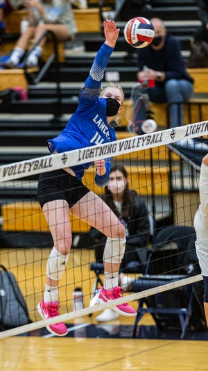 Brookfield Central's Mckenna Wucherer elevates for a kill during a match in October.