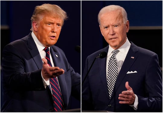 President Donald Trump and former Vice President Joe Biden are pictured during the presidential debate at Case Western University and Cleveland Clinic, in Cleveland, Ohio.