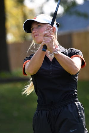 Maggie Pietila of Brighton tied for sixth in the state Division 1 golf tournament at Forest Akers East.