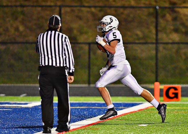 Dallastown's Coleton Mahorney, seen here in a file photo, had two touchdown runs on Friday night vs. Manheim Township.