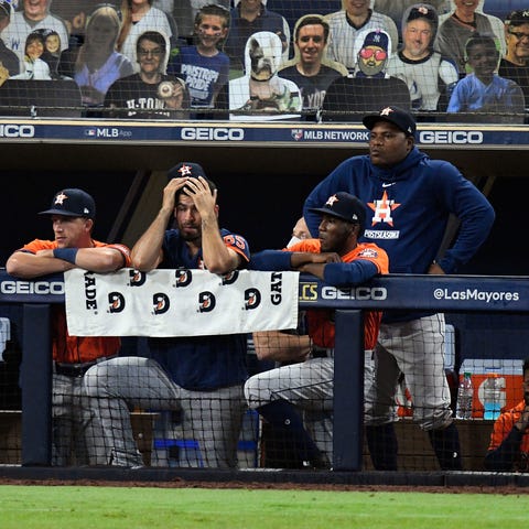 The Astros bench in dire straights in the ninth in