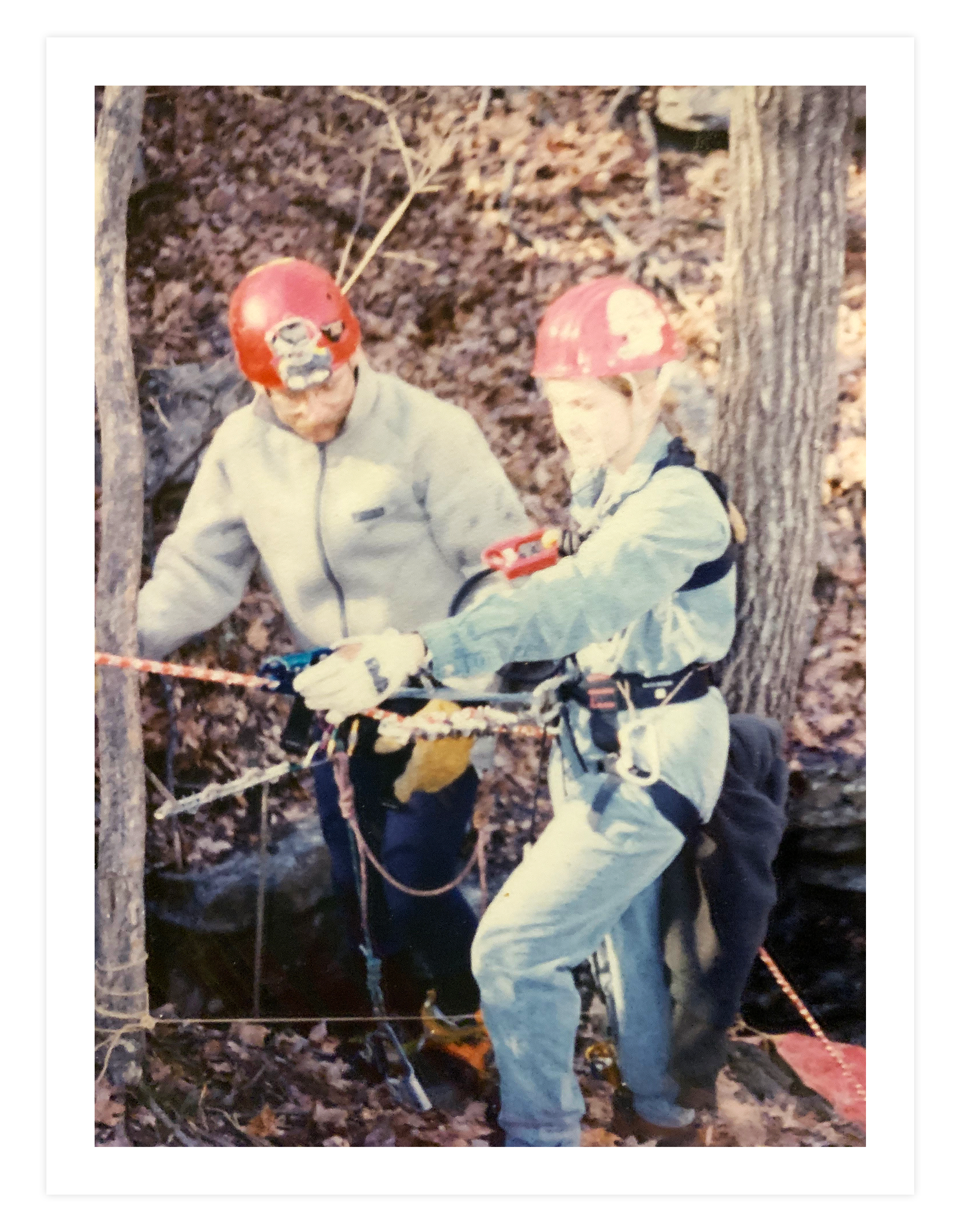 Dennis Curry and Katie Allen participated in rappelling trainings with David Menna in the 1990s.